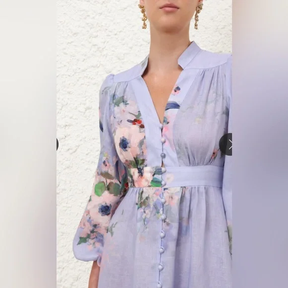 NWT $850 ZIMMERMANN Everley Plunge MIDI Dress Size AU 4 US 10-12 - Picture 6 of 15